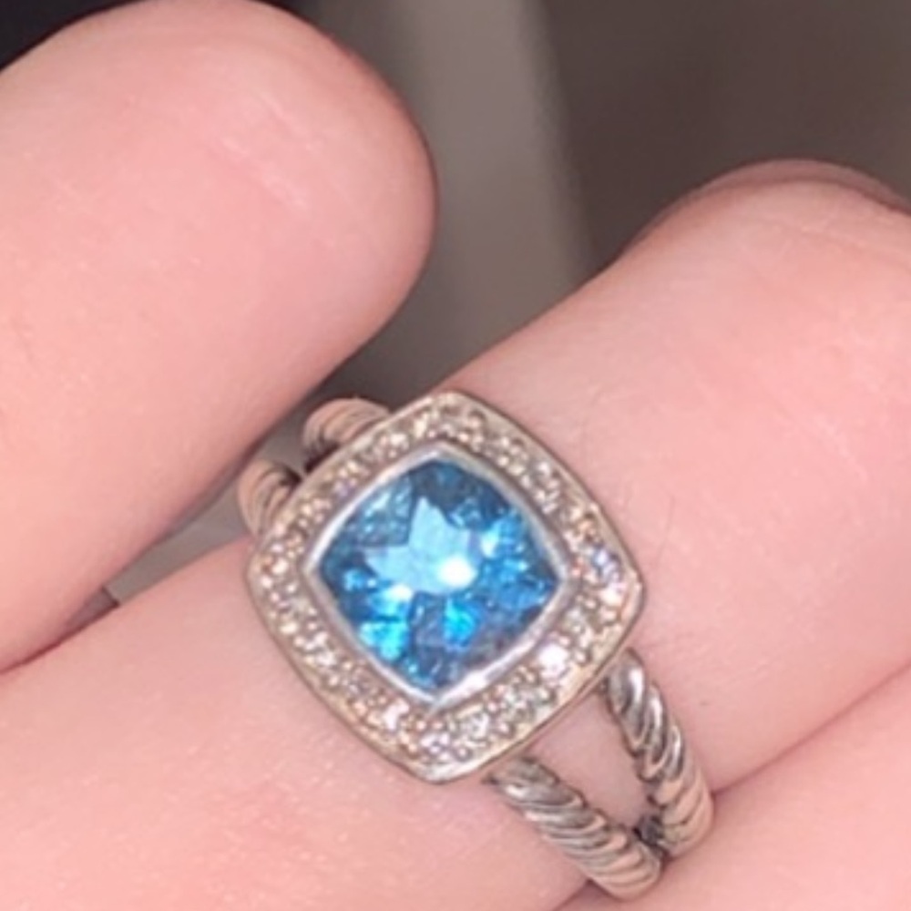 David Yurman Silver Blue Statement Ring - image 2